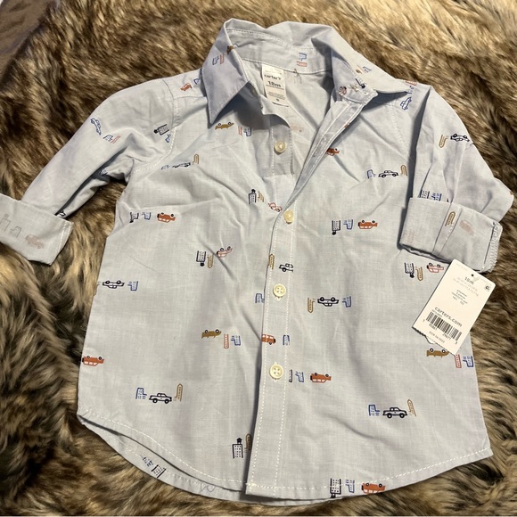 Carter’s Button Up Cars Top - Picture 1 of 5